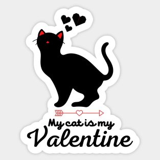 My cat is My Valentine, Valentine's Day Sticker